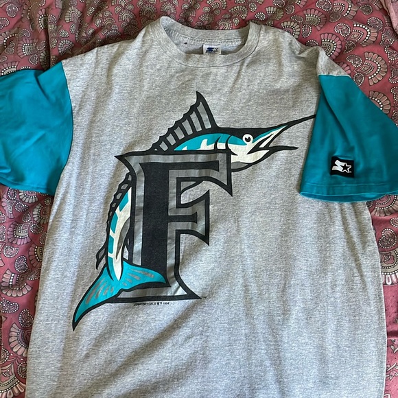 Starter Brand Florida Marlins MLB Vintage Tshirt - Picture 1 of 4